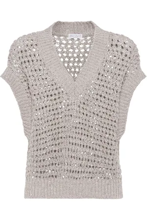 Brunello Cucinelli Strikket vest med V-hals