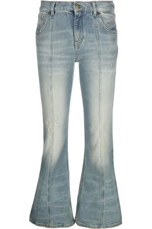 BLUMARINE Cropped jeans med klokkebund
