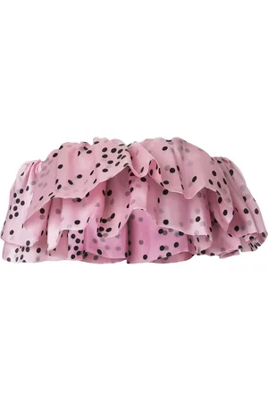 Bambah Flæset organza-top i silke