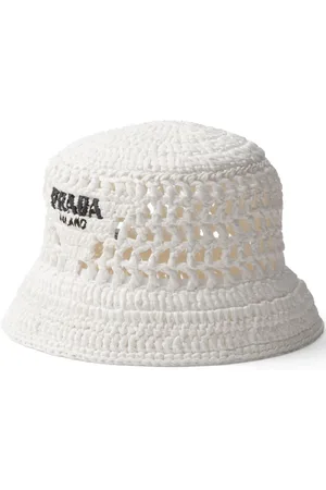 Prada Vævet bøllehat med broderet logo