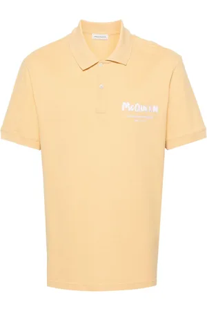 Alexander McQueen Polo i piqué med broderet logo