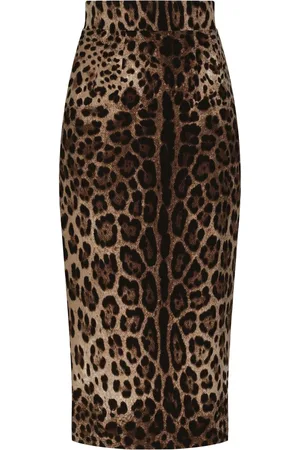 Dolce & Gabbana Mellemlang leopardmønstret nederdel