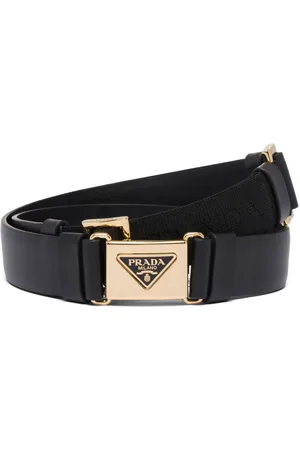 Prada Læderbælte med trekantet logo