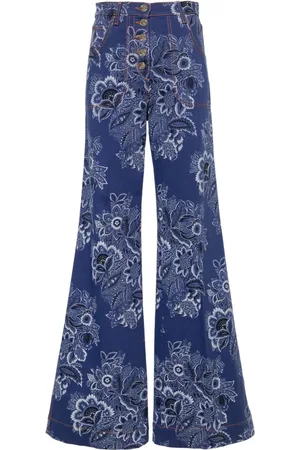 Etro Højtaljet jeans med paisleytryk og svaj
