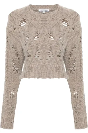AISLING CAMPS Cropped kabelstrikket sweater