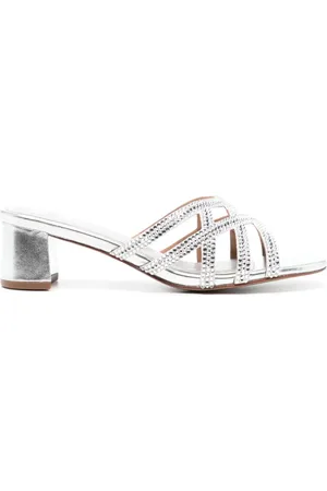 Nícoli Amos 50mm mules med krystaludsmykning