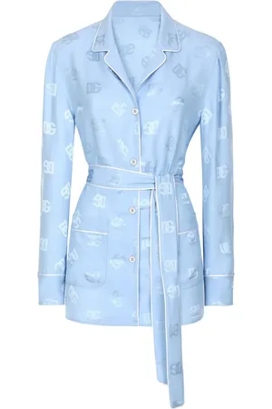 Dolce & Gabbana Skjorte med monogram-jacquard og bundet talje
