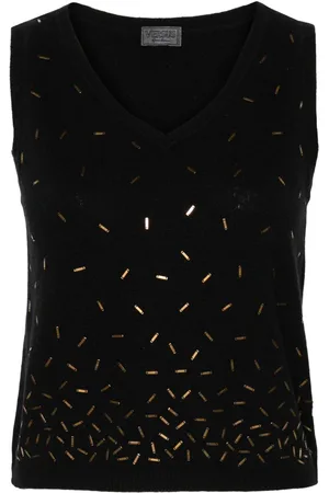 VERSACE Strikket vest med plade-udsmykning fra 00