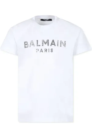 Balmain T-shirt med logo-applikation