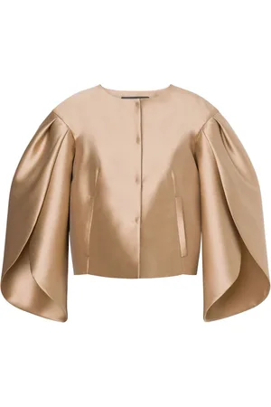 Alberta Ferretti Mikado-jakke med petal-ærmer