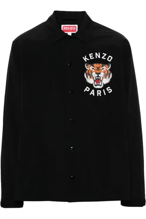Kenzo Vandafvisende jakke med tigertryk