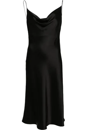Stella McCartney Midi satinkjole med vandfaldsudskæring