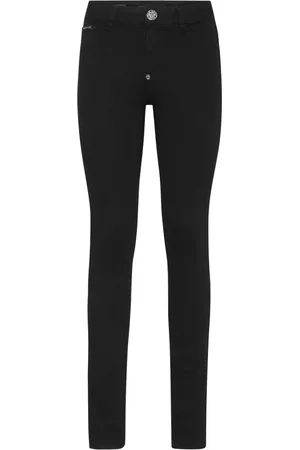 Philipp Plein Skinny-jeans med logo-applikation og mellemhøj talje