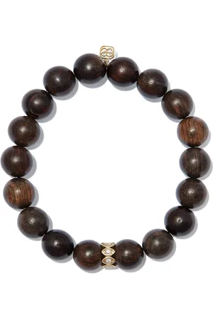Sydney Evan Evil Eye diamantarmbånd i 14 karat gult guld med onyx-perler