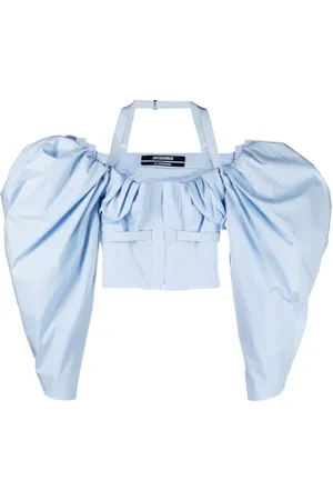 Jacquemus Bluse med pufærmer og halterneck