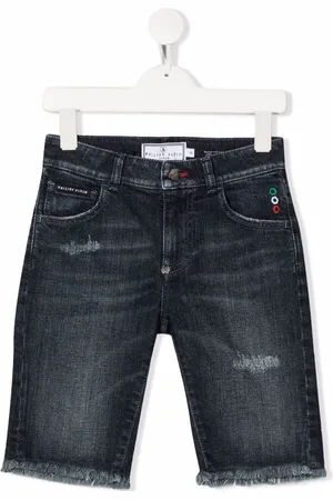 Philipp Plein Denimshorts med slitageeffekt