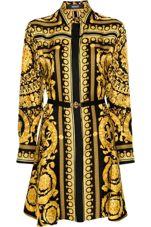 VERSACE Silkekjole med baroktryk