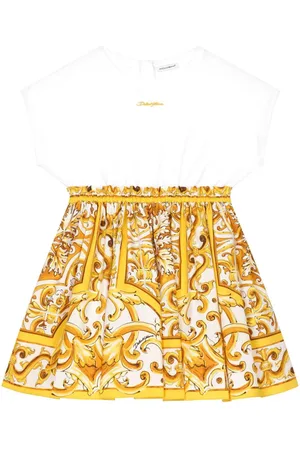 Dolce & Gabbana Kortærmet kjole med tryk