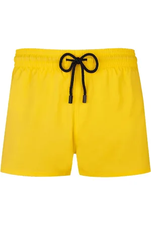 Vilebrequin Badeshorts med snoretræk i taljen og logo-applikation