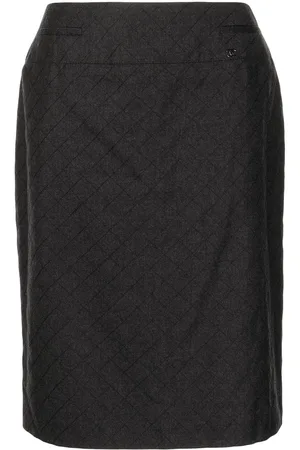 CHANEL 2004 pencil-nederdel med diamant-mønster