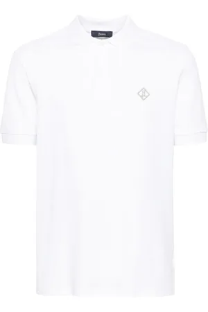 HERNO Polo i piqué med broderet logo