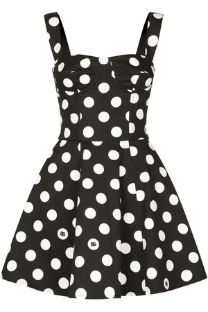 Dolce & Gabbana Kort polkaprikket korset-kjole