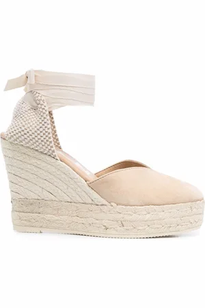 MANEBI Hamptons-espadriller med snøre og kilehæl
