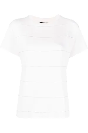 Fabiana Filippi T-shirt med korte ærmer og perleudsmykning