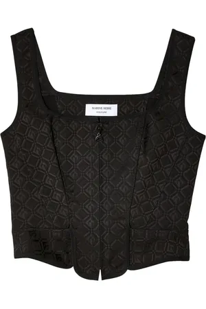 Marine Serre Moon Diamant korset-top i jacquard