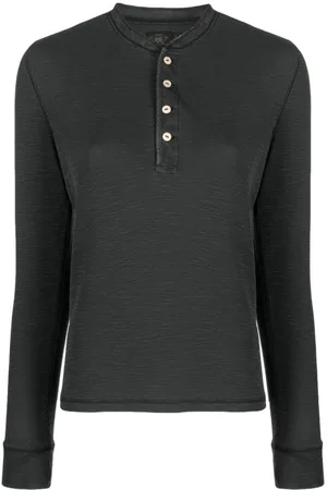 Ralph Lauren Langærmet fint ribstrikket T-shirt
