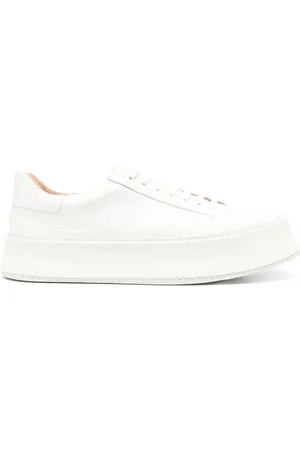 Jil Sander Plateausneakers i læder med snøre