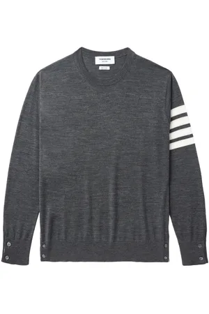 Thom Browne Trøje med rund hals og 4-Bar-detalje