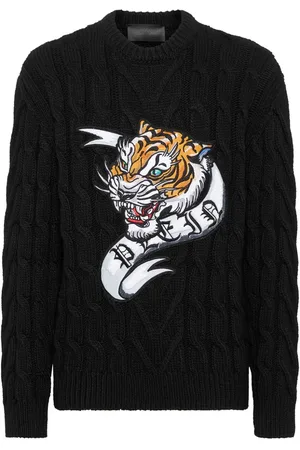 Philipp Plein Trøje med tiger-applikation