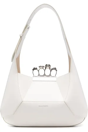 Alexander McQueen Lille Jewell Hobo-taske i læder