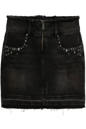 Guess Kort denimnederdel med frynset skygge