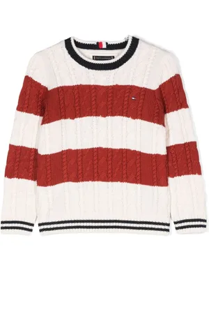 Tommy Hilfiger Stribet kabelstrikket trøje