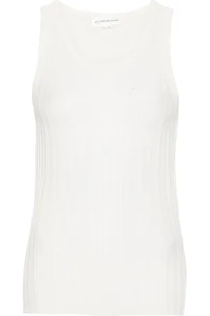 Victoria Beckham Stribet tanktop i finstrik