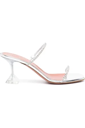 Amina Muaddi Gilda 70mm mules med spejleffekt