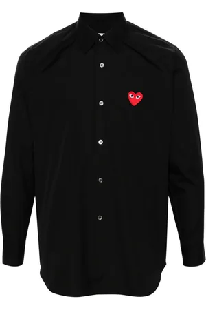 Comme des Garçons Skjorte i poplin med hjertemærke