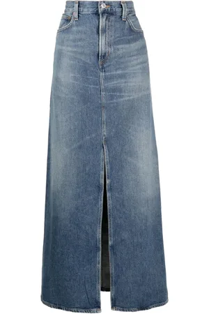 AGOLDE Lang denimnederdel med mellemhøj talje