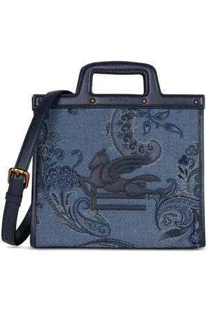Etro Mellemstor Love Trotter tote i denim