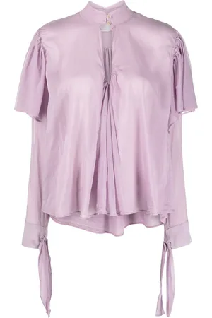 FORTE FORTE Draperet bluse med lange ærmer