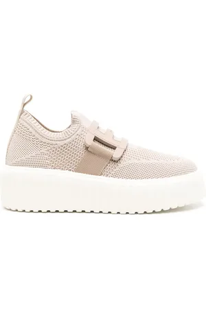 Hogan Strikkede sneakers med kilehæl