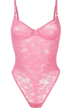 FLEUR DU MAL Le Stretch bodysuit med blomstrede blonder