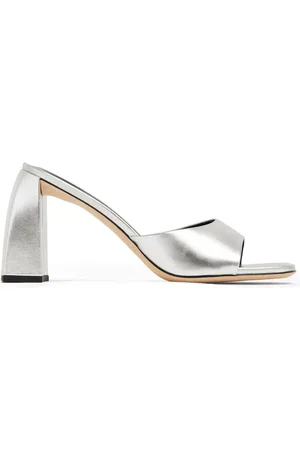 By Far Michele 100mm metalliske mules i læder