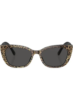 Dolce & Gabbana Cat-eye-solbriller med gepardtryk
