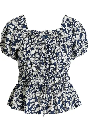 Ralph Lauren PRT 60/1 COTTN PPLN-SS ASPN TP-SHORT SLEEVE-BLOUSE