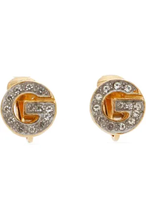 Givenchy øreclips med rhinsten og G-logo