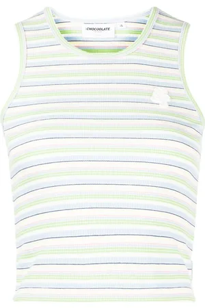 Chocoolate Stribet tanktop med logomærke