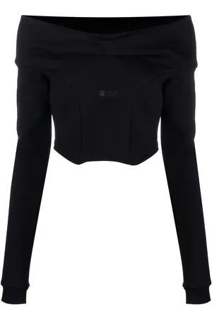 GCDS Cropped sweatshirt med off-shoulder-snit